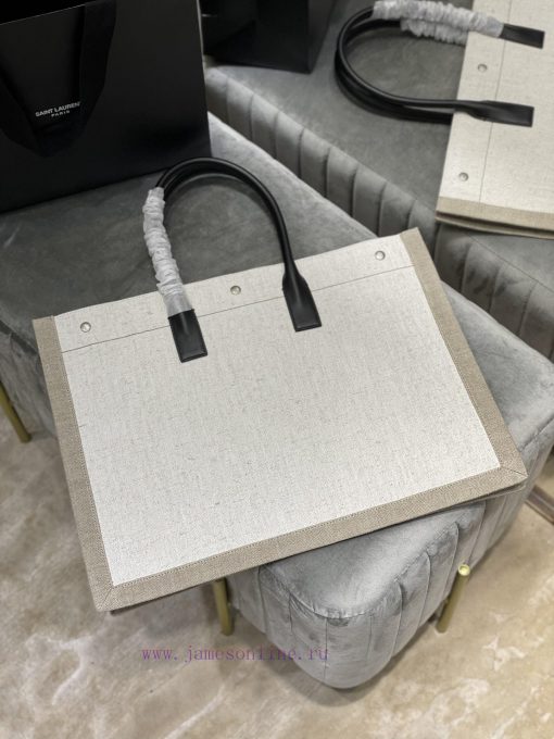 Yves Saint Laurent Bags Rive Gauche Tote Bag, Left Bank Shopping Bag ️, from custom linen fabric to silk screen prin de9588kc - Image 9