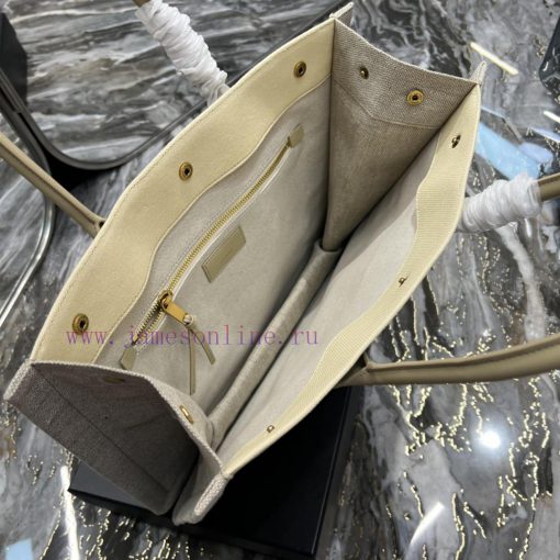 Yves Saint Laurent Bags Rive Gauche Tote Bag, Left Bank Shopping Bag ️, from custom linen fabric to embroidery craft kgon37ev - Image 7