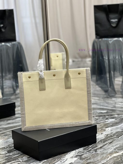 Yves Saint Laurent Bags Rive Gauche Tote Bag, Left Bank Shopping Bag ️, from custom linen fabric to embroidery craft kgon37ev - Image 8