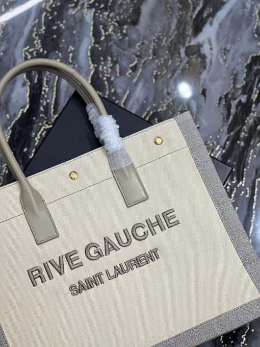 Yves Saint Laurent Bags Rive Gauche Tote Bag, Left Bank Shopping Bag ️, from custom linen fabric to embroidery craft kgon37ev - Image 10
