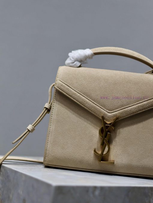 Yves Saint Laurent Bags CASSANDRA mini_Suede paired with top layer cowhide briefcase, the combination of different m tfj0rtu7 - Image 4