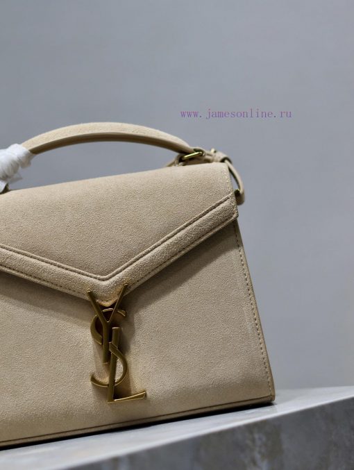 Yves Saint Laurent Bags CASSANDRA mini_Suede paired with top layer cowhide briefcase, the combination of different m tfj0rtu7 - Image 5