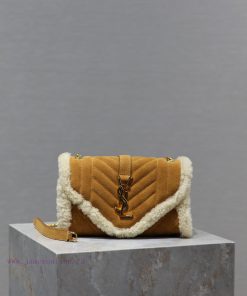 Yves Saint Laurent Bags Envelope_ New lamb suedeThe most eye-catching lamb fur suede must be planted with grass~Gent 394ub2mu