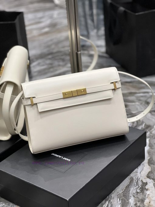 Yves Saint Laurent Bags 𝑴𝒂𝒏𝒉𝒂𝒕𝒕𝒖𝒏 Milk white_The latest revision of the Manhattan baguette bag features a full leath g3ejmarw - Image 3