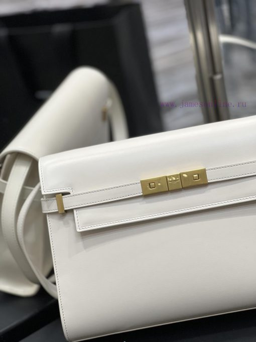 Yves Saint Laurent Bags 𝑴𝒂𝒏𝒉𝒂𝒕𝒕𝒖𝒏 Milk white_The latest revision of the Manhattan baguette bag features a full leath g3ejmarw - Image 4