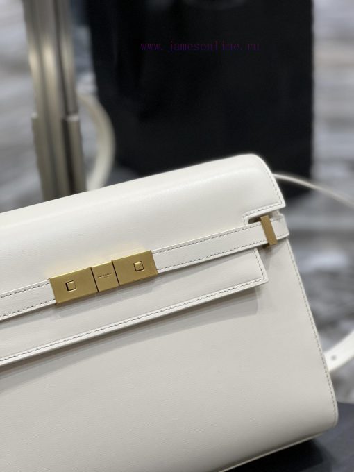 Yves Saint Laurent Bags 𝑴𝒂𝒏𝒉𝒂𝒕𝒕𝒖𝒏 Milk white_The latest revision of the Manhattan baguette bag features a full leath g3ejmarw - Image 5