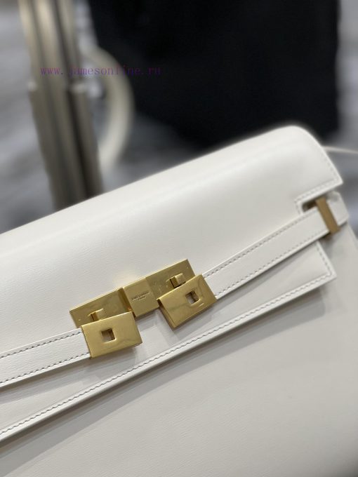 Yves Saint Laurent Bags 𝑴𝒂𝒏𝒉𝒂𝒕𝒕𝒖𝒏 Milk white_The latest revision of the Manhattan baguette bag features a full leath g3ejmarw - Image 6