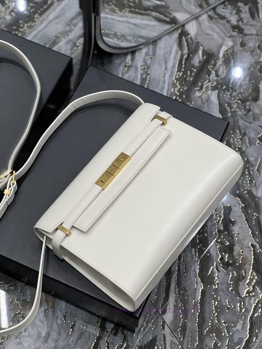Yves Saint Laurent Bags 𝑴𝒂𝒏𝒉𝒂𝒕𝒕𝒖𝒏 Milk white_The latest revision of the Manhattan baguette bag features a full leath g3ejmarw - Image 8
