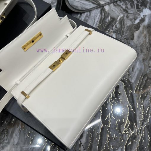 Yves Saint Laurent Bags 𝑴𝒂𝒏𝒉𝒂𝒕𝒕𝒖𝒏 Milk white_The latest revision of the Manhattan baguette bag features a full leath g3ejmarw - Image 9