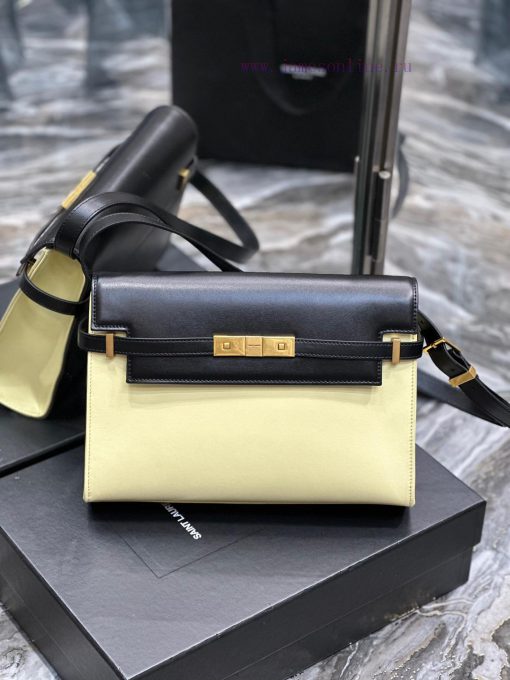 Yves Saint Laurent Bags Black patchwork beige gold buckle_Manhattan_ Flip Manhattan baguette bag, replacing the clas 8hkoxh8s - Image 2