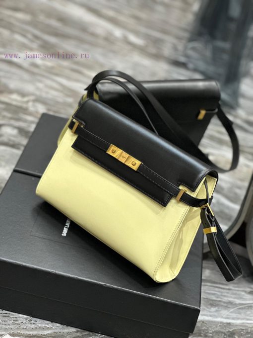 Yves Saint Laurent Bags Black patchwork beige gold buckle_Manhattan_ Flip Manhattan baguette bag, replacing the clas 8hkoxh8s - Image 4