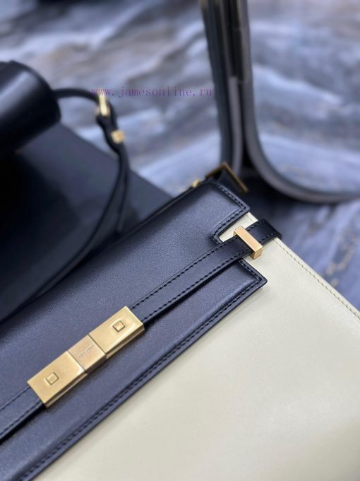 Yves Saint Laurent Bags Black patchwork beige gold buckle_Manhattan_ Flip Manhattan baguette bag, replacing the clas 8hkoxh8s - Image 8