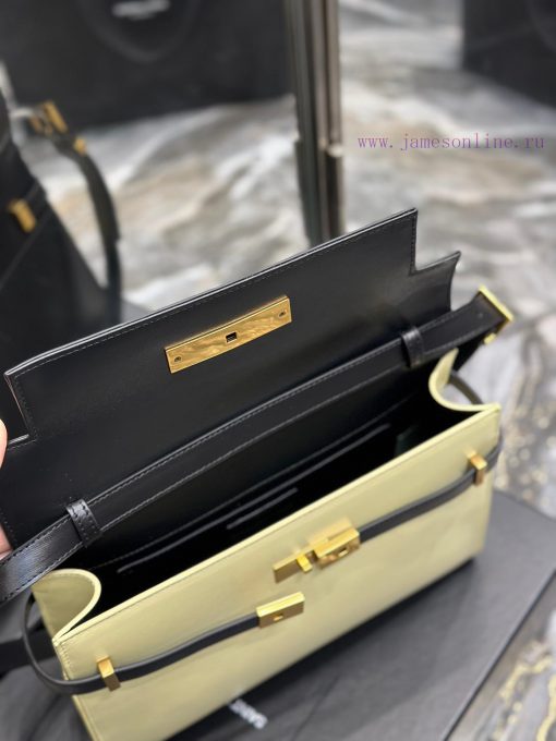 Yves Saint Laurent Bags Black patchwork beige gold buckle_Manhattan_ Flip Manhattan baguette bag, replacing the clas 8hkoxh8s - Image 9