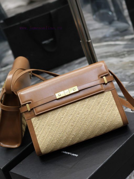 Yves Saint Laurent Bags Turquoise with woven pattern_Manhattan_ Flip Manhattan baguette bag, replacing the classic l 09nui96b - Image 3