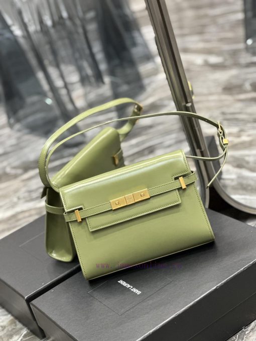 Yves Saint Laurent Bags 𝙈𝙖𝙣𝙝𝙖𝙩𝙖𝙣𝟮𝟰𝙘𝙢 Avocado Green_Synchronized with the new Manhattan baguette bag, small size 24cm bz2ecbuf - Image 3