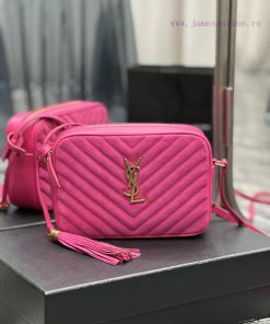 Yves Saint Laurent Bags NewLou Camera Bag _ Rose Red Matte with CowhideTop level imported Italian cowhide camera bag nqc06mt5