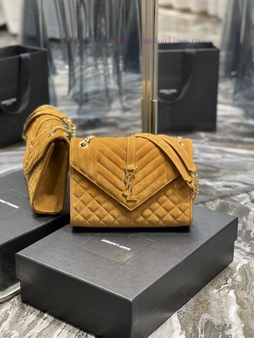 Yves Saint Laurent Bags 𝑬𝑵𝑽𝑬𝑳𝑶𝑷𝑬 _ Matte SeriesMedium envelope bag, V-shaped diamond patterned caviar, Italian impor q5tu9v2i - Image 2