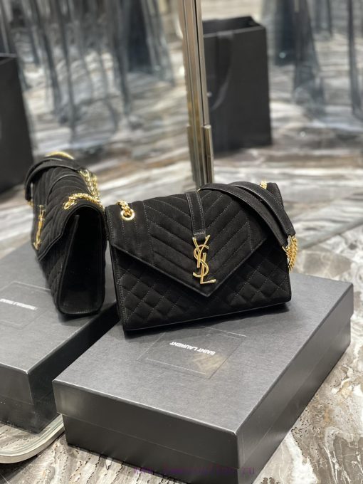 Yves Saint Laurent Bags 𝑬𝑵𝑽𝑬𝑳𝑶𝑷𝑬 _ Matte SeriesMedium envelope bag, V-shaped diamond patterned caviar, Italian impor 4f0qfz0h - Image 3