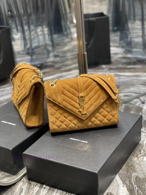 Yves Saint Laurent Bags 𝑬𝑵𝑽𝑬𝑳𝑶𝑷𝑬 _ Matte SeriesMedium envelope bag, V-shaped diamond patterned caviar, Italian impor q5tu9v2i - Image 3
