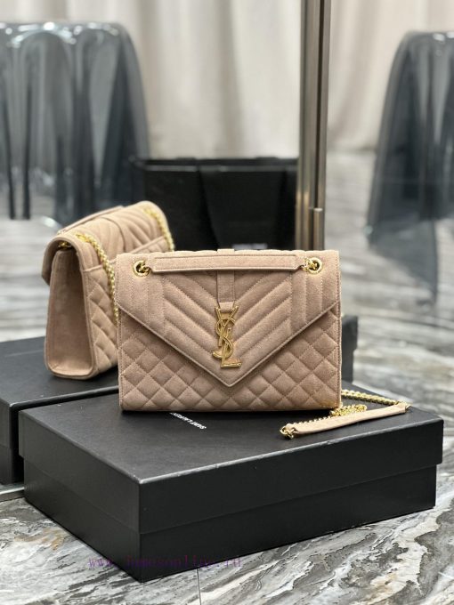Yves Saint Laurent Bags NEW deep apricot color with gold buckle frosted finish𝑬𝑵𝑽𝑬𝑳𝑶𝑷𝑬 _ Matte SeriesMedium envelope 1bwpyxcv - Image 2