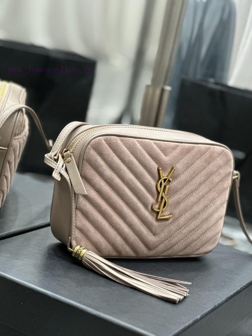 Yves Saint Laurent Bags NewLou Camera Bag _ Bare Pink Matte with CowhideTop level imported Italian cowhide camera ba v4q07uth - Image 4