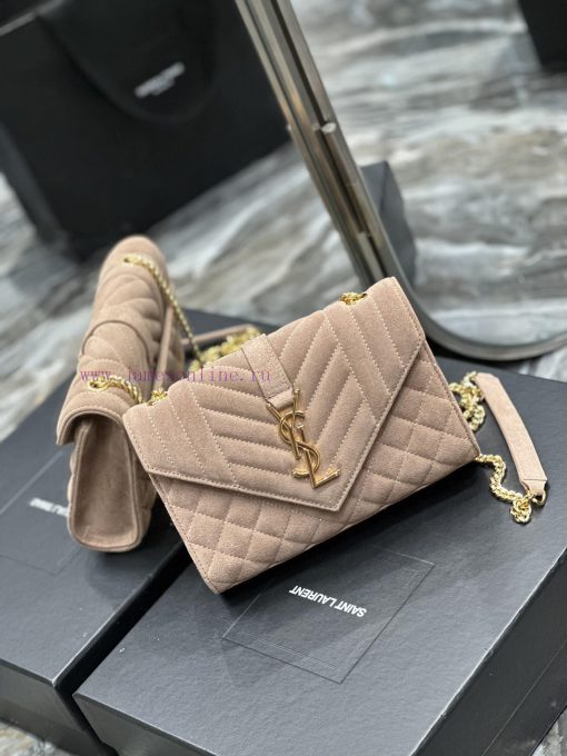 Yves Saint Laurent Bags NEW deep apricot color with gold buckle frosted finishEnvelope Matte SeriesSmall envelope ba 02292xk8 - Image 3