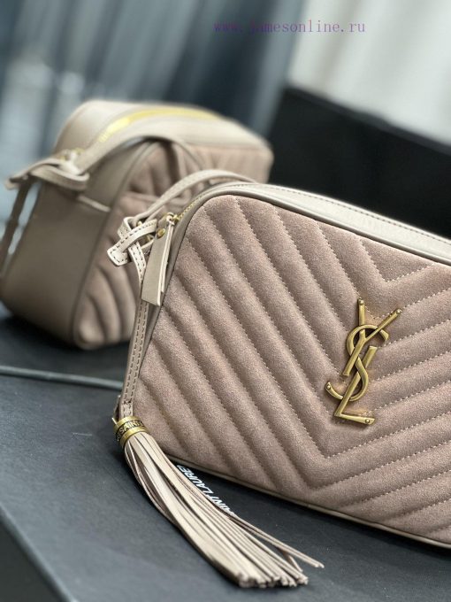 Yves Saint Laurent Bags NewLou Camera Bag _ Bare Pink Matte with CowhideTop level imported Italian cowhide camera ba v4q07uth - Image 6