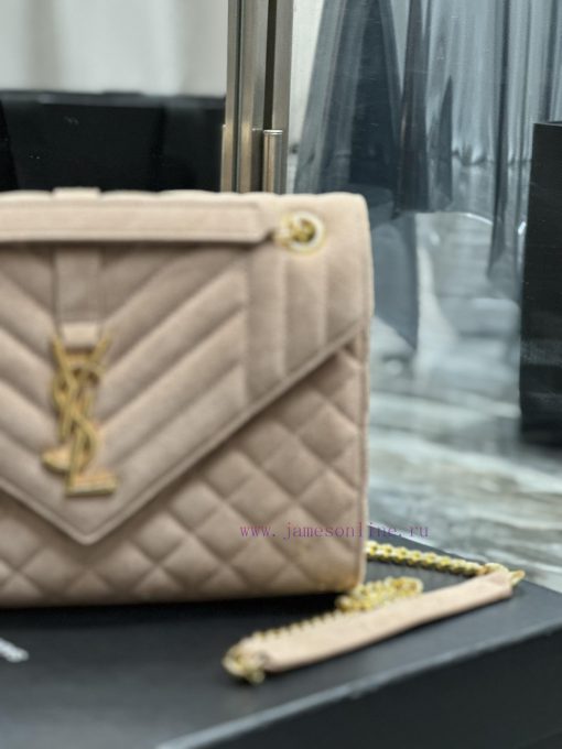 Yves Saint Laurent Bags NEW deep apricot color with gold buckle frosted finish𝑬𝑵𝑽𝑬𝑳𝑶𝑷𝑬 _ Matte SeriesMedium envelope 1bwpyxcv - Image 5