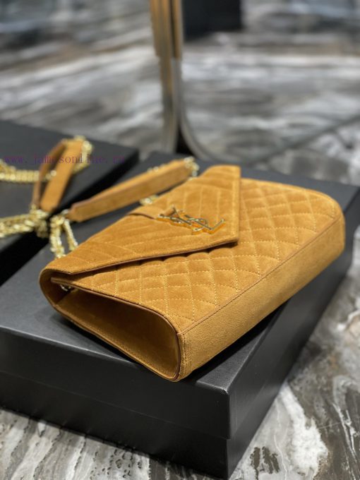 Yves Saint Laurent Bags 𝑬𝑵𝑽𝑬𝑳𝑶𝑷𝑬 _ Matte SeriesMedium envelope bag, V-shaped diamond patterned caviar, Italian impor q5tu9v2i - Image 8