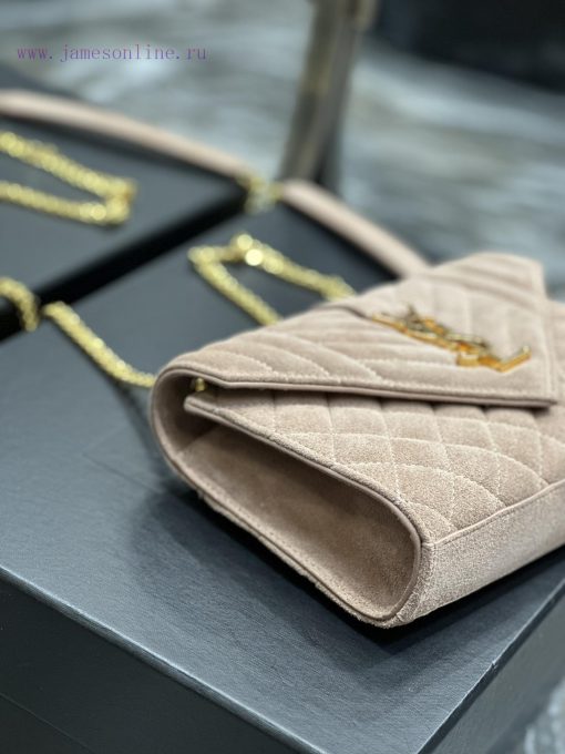 Yves Saint Laurent Bags NEW deep apricot color with gold buckle frosted finishEnvelope Matte SeriesSmall envelope ba 02292xk8 - Image 6