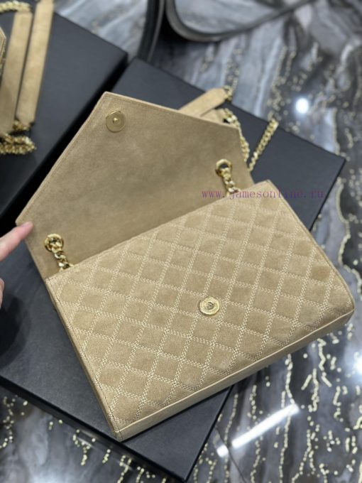 Yves Saint Laurent Bags 𝑬𝑵𝑽𝑬𝑳𝑶𝑷𝑬 _ Matte SeriesMedium envelope bag, V-shaped diamond patterned caviar, Italian impor deiddo9z - Image 9