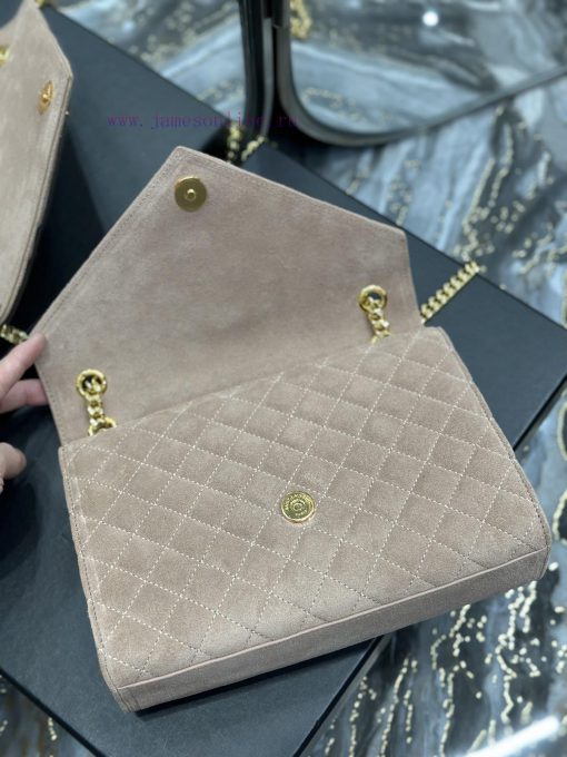 Yves Saint Laurent Bags NEW deep apricot color with gold buckle frosted finish𝑬𝑵𝑽𝑬𝑳𝑶𝑷𝑬 _ Matte SeriesMedium envelope 1bwpyxcv - Image 8