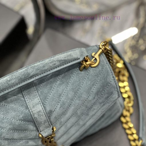 Yves Saint Laurent Bags 𝑴𝒐𝒏𝒐𝒈𝒓𝒂𝒎 𝒄𝒐𝒍𝒍𝒆𝒈𝒆 Green frosted leather_Wannian postman bag, hot and explosive 24cm, street ey8599iq - Image 6