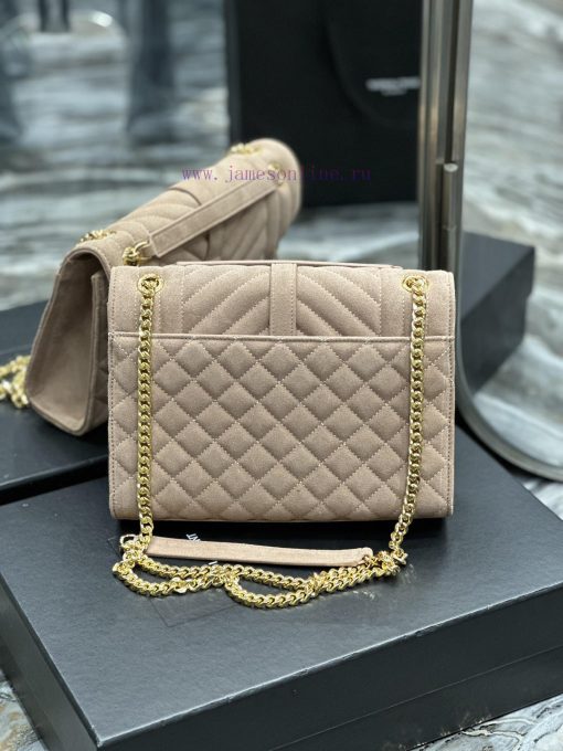 Yves Saint Laurent Bags NEW deep apricot color with gold buckle frosted finish𝑬𝑵𝑽𝑬𝑳𝑶𝑷𝑬 _ Matte SeriesMedium envelope 1bwpyxcv - Image 10