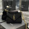 Yves Saint Laurent Bags 𝑴𝒐𝒏𝒐𝒈𝒓𝒂𝒎 𝒄𝒐𝒍𝒍𝒆𝒈𝒆 Black frosted leather_Wannian postman bag, hot and explosive 24cm, street bghcyx76