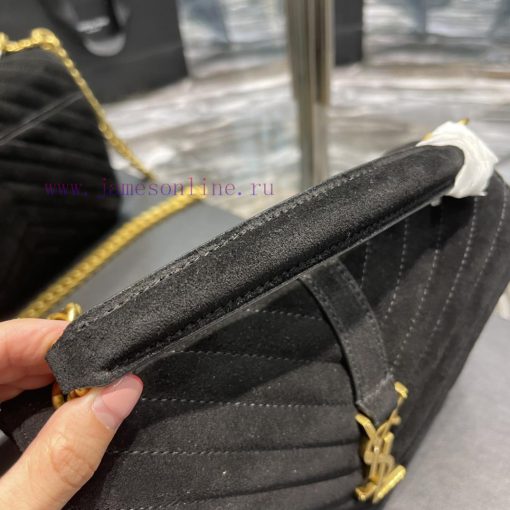 Yves Saint Laurent Bags 𝑴𝒐𝒏𝒐𝒈𝒓𝒂𝒎 𝒄𝒐𝒍𝒍𝒆𝒈𝒆 Black frosted leather_Wannian postman bag, hot and explosive 24cm, street bghcyx76 - Image 5