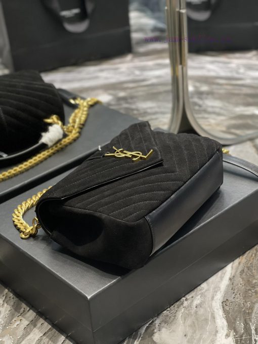 Yves Saint Laurent Bags 𝑴𝒐𝒏𝒐𝒈𝒓𝒂𝒎 𝒄𝒐𝒍𝒍𝒆𝒈𝒆 Black frosted leather_Wannian postman bag, hot and explosive 24cm, street bghcyx76 - Image 7