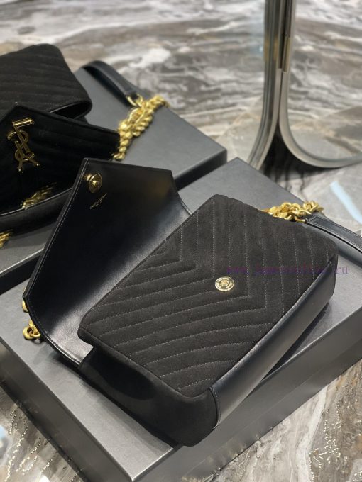Yves Saint Laurent Bags 𝑴𝒐𝒏𝒐𝒈𝒓𝒂𝒎 𝒄𝒐𝒍𝒍𝒆𝒈𝒆 Black frosted leather_Wannian postman bag, hot and explosive 24cm, street bghcyx76 - Image 8