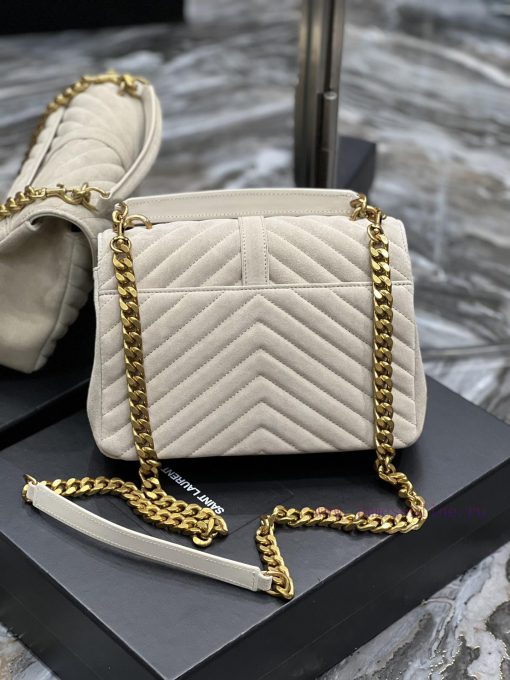 Yves Saint Laurent Bags 𝑴𝒐𝒏𝒐𝒈𝒓𝒂𝒎 𝒄𝒐𝒍𝒍𝒆𝒈𝒆 Grey white frosted leather_Wannian postman bag, hot and explosive 24cm, st bhc2gy0x - Image 7