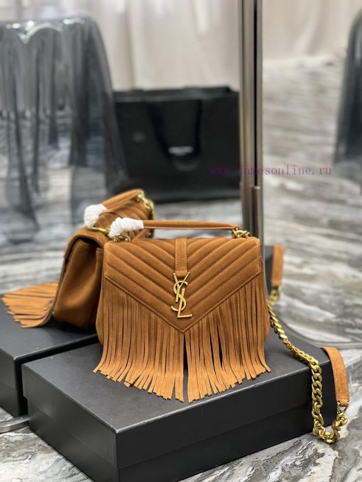 Yves Saint Laurent Bags Monogram College _ Turquoise frosted belt tasselWannian postman bag, hot and explosive 24cm, m6blahhd - Image 2