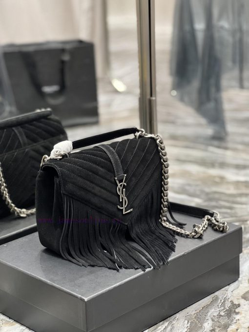Yves Saint Laurent Bags Monogram College - Black frosted belt tasselWannian postman bag, hot and explosive 24cm, str lkhhhxjq - Image 5