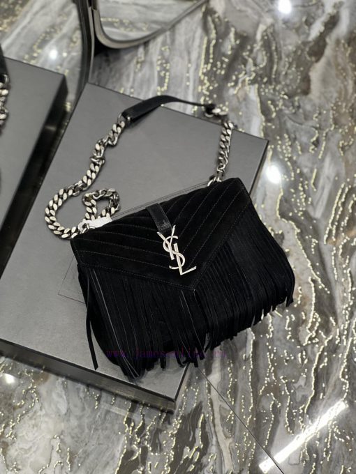 Yves Saint Laurent Bags Monogram College - Black frosted belt tasselWannian postman bag, hot and explosive 24cm, str lkhhhxjq - Image 8