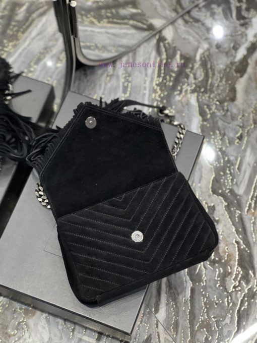 Yves Saint Laurent Bags Monogram College - Black frosted belt tasselWannian postman bag, hot and explosive 24cm, str lkhhhxjq - Image 9