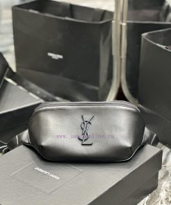 Yves Saint Laurent Bags New black button plain weave_ClassiC black leather waist bag&chest bag classic iconic logo, 3kemqgd0