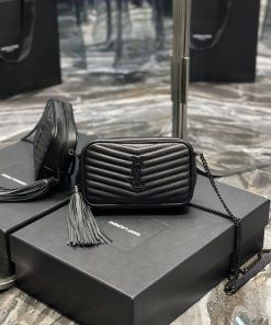 Yves Saint Laurent Bags Black buckle_Top class imported cowhide camera bag, ZP open mold printing, to be identical, 3ffeccpx