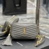 Yves Saint Laurent Bags Grey gold buckle_Top class imported cowhide camera bag, ZP open mold printing, to be identic 3s9ummcy