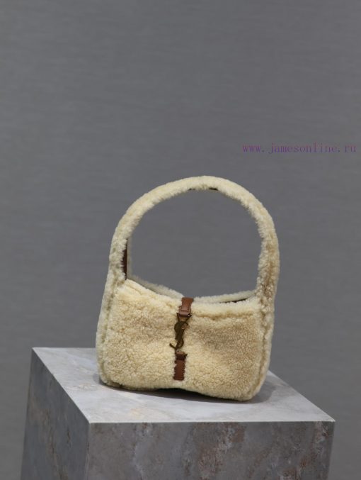 Yves Saint Laurent Bags Le 5A7 mini_ Lamb woolThe most eye-catching lamb fur must be planted with grass~Gentle camel auqhgaho - Image 3