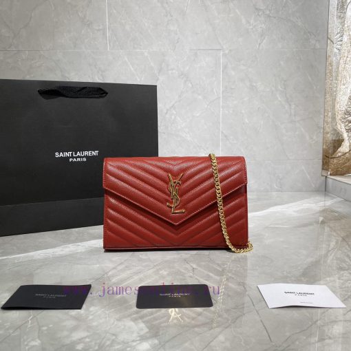 Yves Saint Laurent Bags 𝑴𝒐𝒏𝒐𝒈𝒓𝒂𝒎 𝑾𝒐𝒄 MONOGRAM caviar pattern envelope package A super practical small bag, the most utws6k31 - Image 2