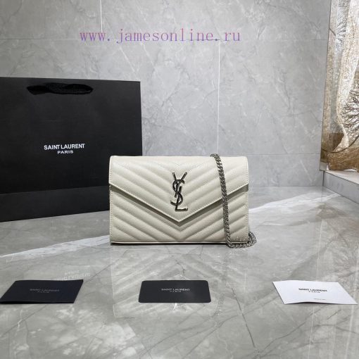 Yves Saint Laurent Bags 𝑴𝒐𝒏𝒐𝒈𝒓𝒂𝒎 𝑾𝒐𝒄 MONOGRAM caviar pattern envelope package A super practical small bag, the most i0d1wn9l