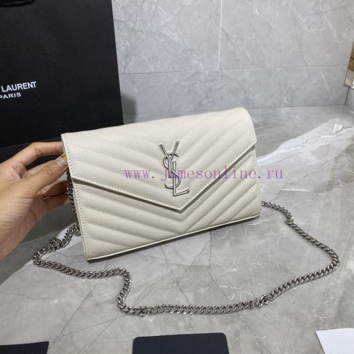 Yves Saint Laurent Bags 𝑴𝒐𝒏𝒐𝒈𝒓𝒂𝒎 𝑾𝒐𝒄 MONOGRAM caviar pattern envelope package A super practical small bag, the most i0d1wn9l - Image 3